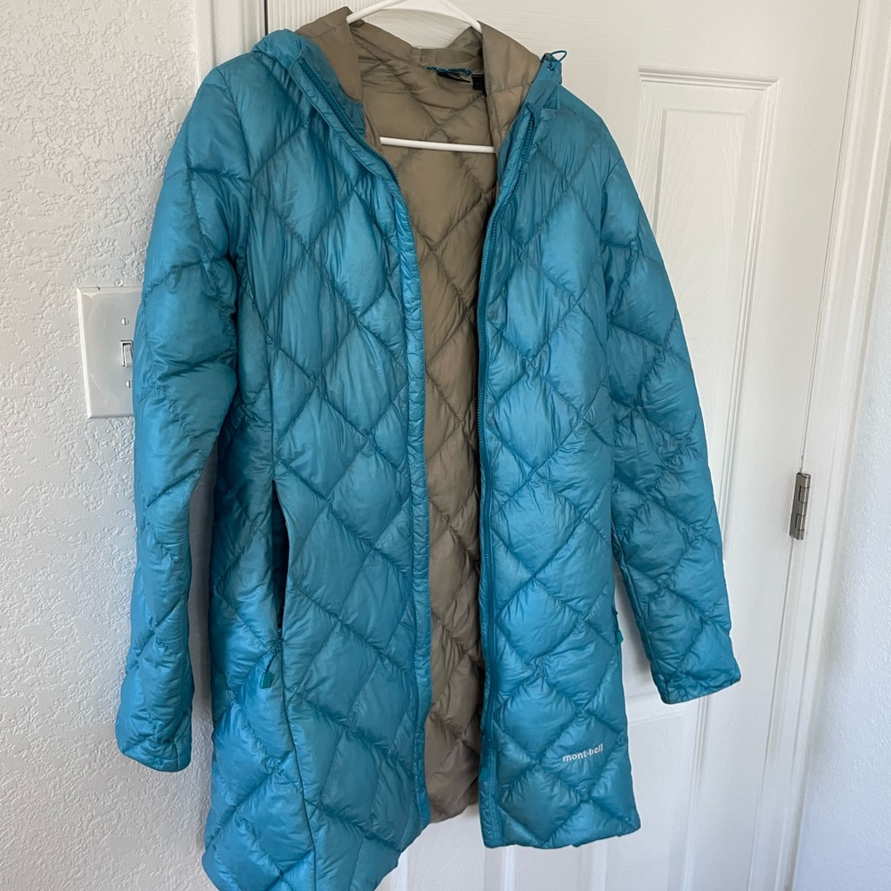 Mont-bell Women's Teal Quilted Puffer Coat